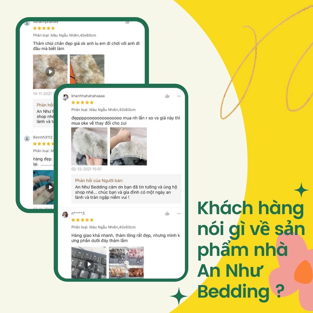Thảm chùi chân 💖40x60💖 lông loang, thảm chân chống trượt An Như