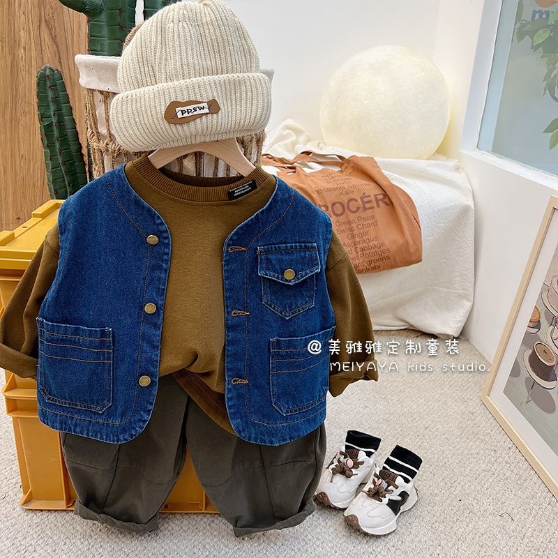 [Babycat] Hàng Có Sẵn Áo Thun Tay Dài + Quần Dài Phong Cách Hàn Quốc Nhật Bản Thời Trang Mùa Thu &lt; Mùa Thu &gt; Chính Hãng Cho Bé