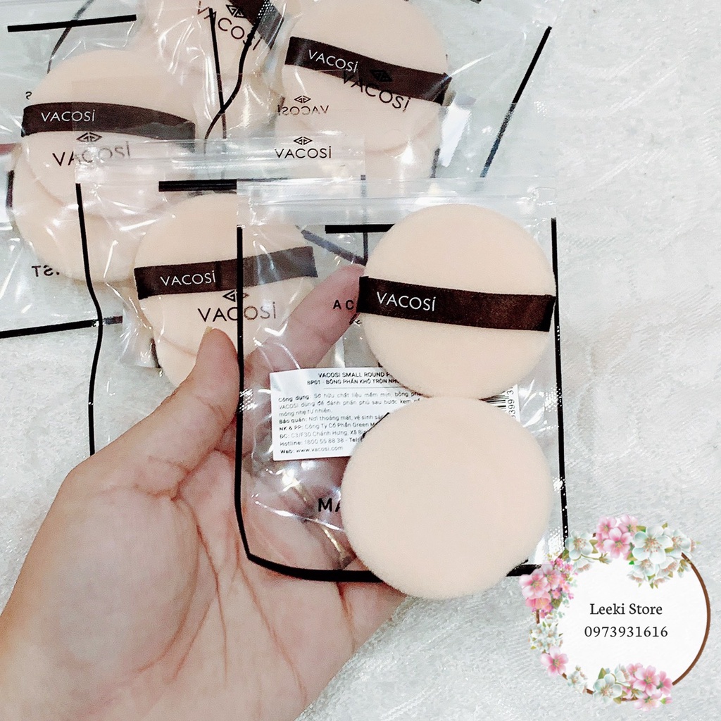 Bông Phấn Khô Tròn Nhỏ Vacosi Small Round Puff BP01