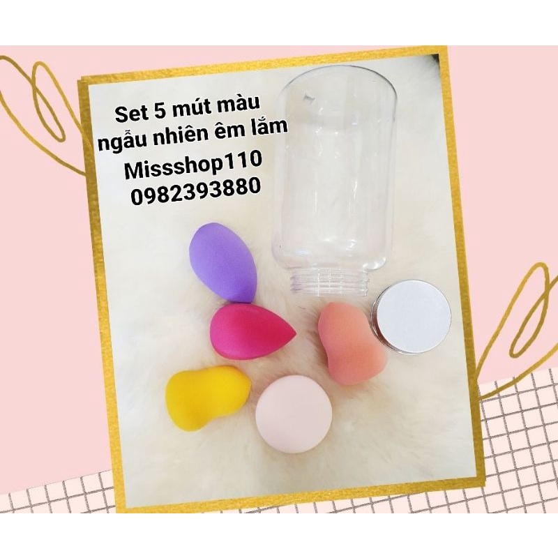 SET 5 MÚT MAKE UP MÀU NGẪU NHIÊN HÀN QUỐC