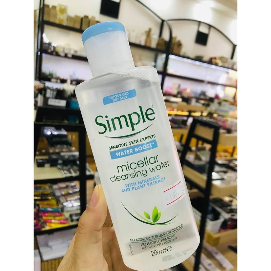 [CHÍNH HÃNG] Nước tẩy trang Simple Water Boost Micellar Cleansing Water 200ml cấp ẩm sâu cho da | BigBuy360 - bigbuy360.vn