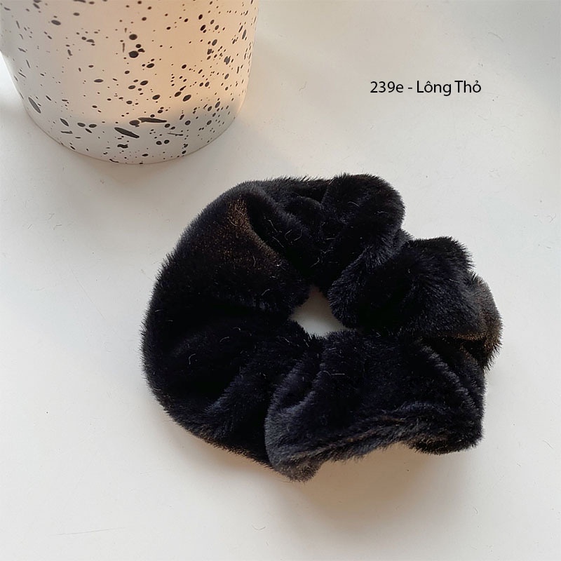 (0239) Dây Chun Scrunchies Và Kẹp Tóc Đen Hàn Quốc