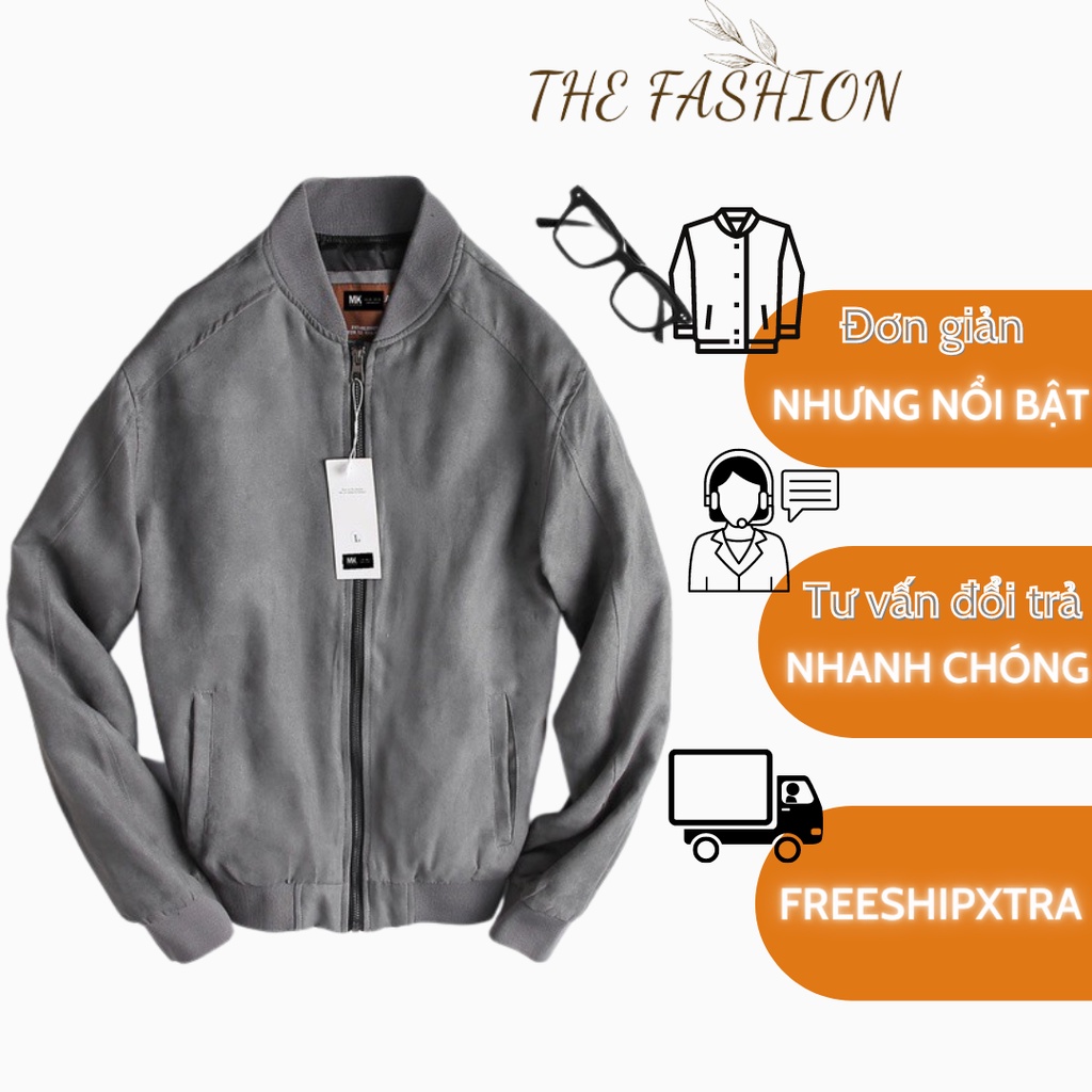 Áo khoác nam da lộn tay chun bomber ,áo khoác da lộn cao cấp ấm áp giữ nhiệt tốt