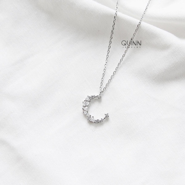 Dây chuyền Selena, Dây chuyền mặt trăng đính đá bạc 925 Quinn Jewelry