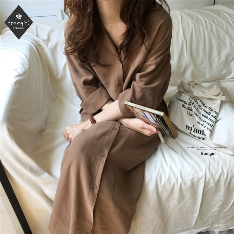 Áo sơ mi tay dài dáng rộng thời trang phong cách độc đáo dành cho nữ