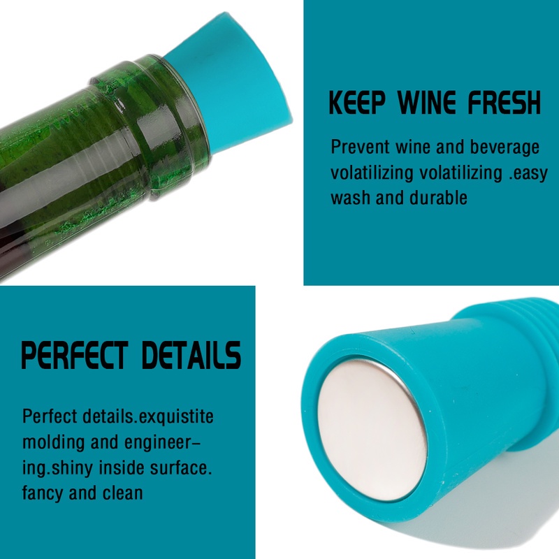 Nắp Đậy Chai Rượu Vang Bằng Thép Không Gỉ Với Đế Silicone Tiện Dụng