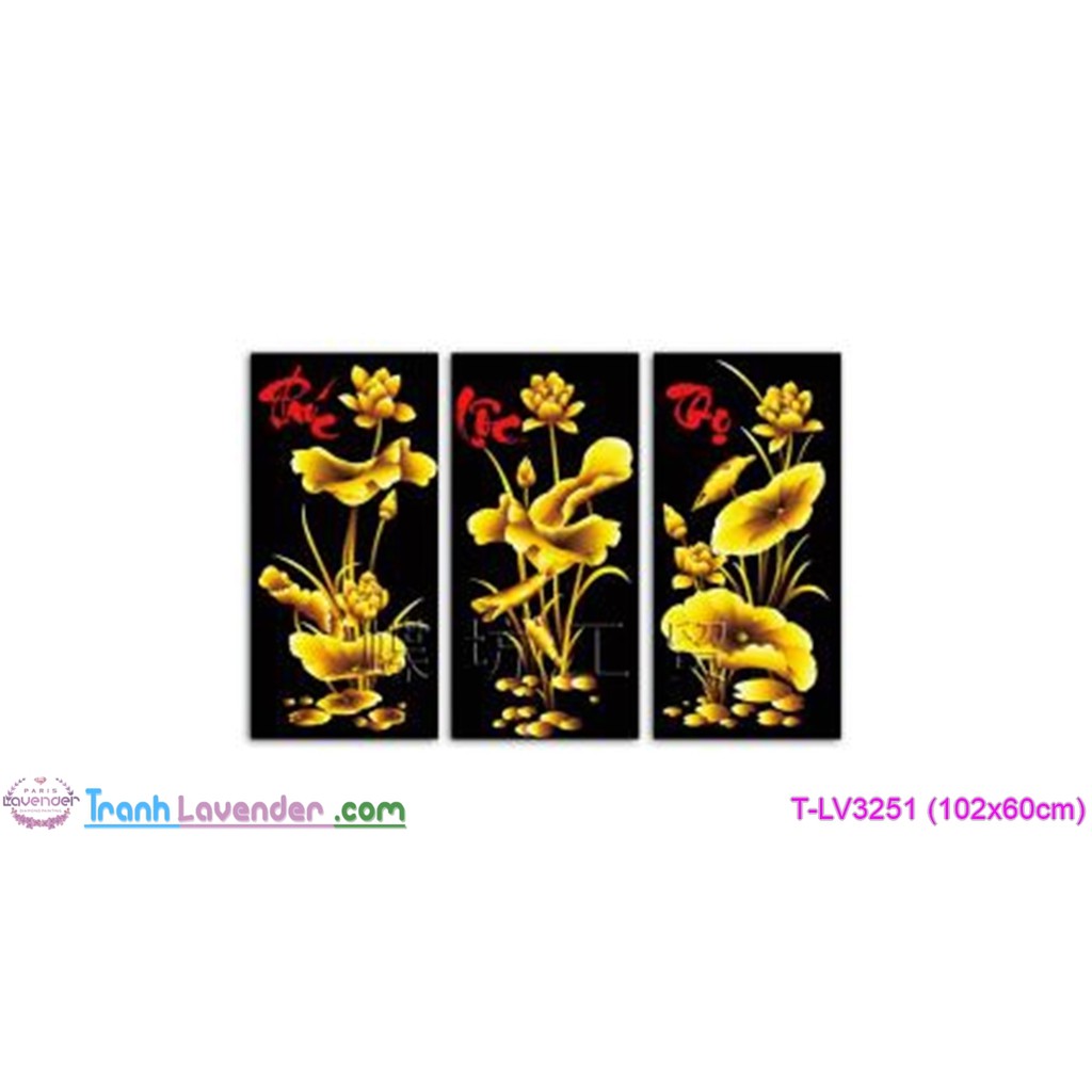 Tranh thêu chữ thập bộ Phúc Lộc Thọ (102x60cm)
