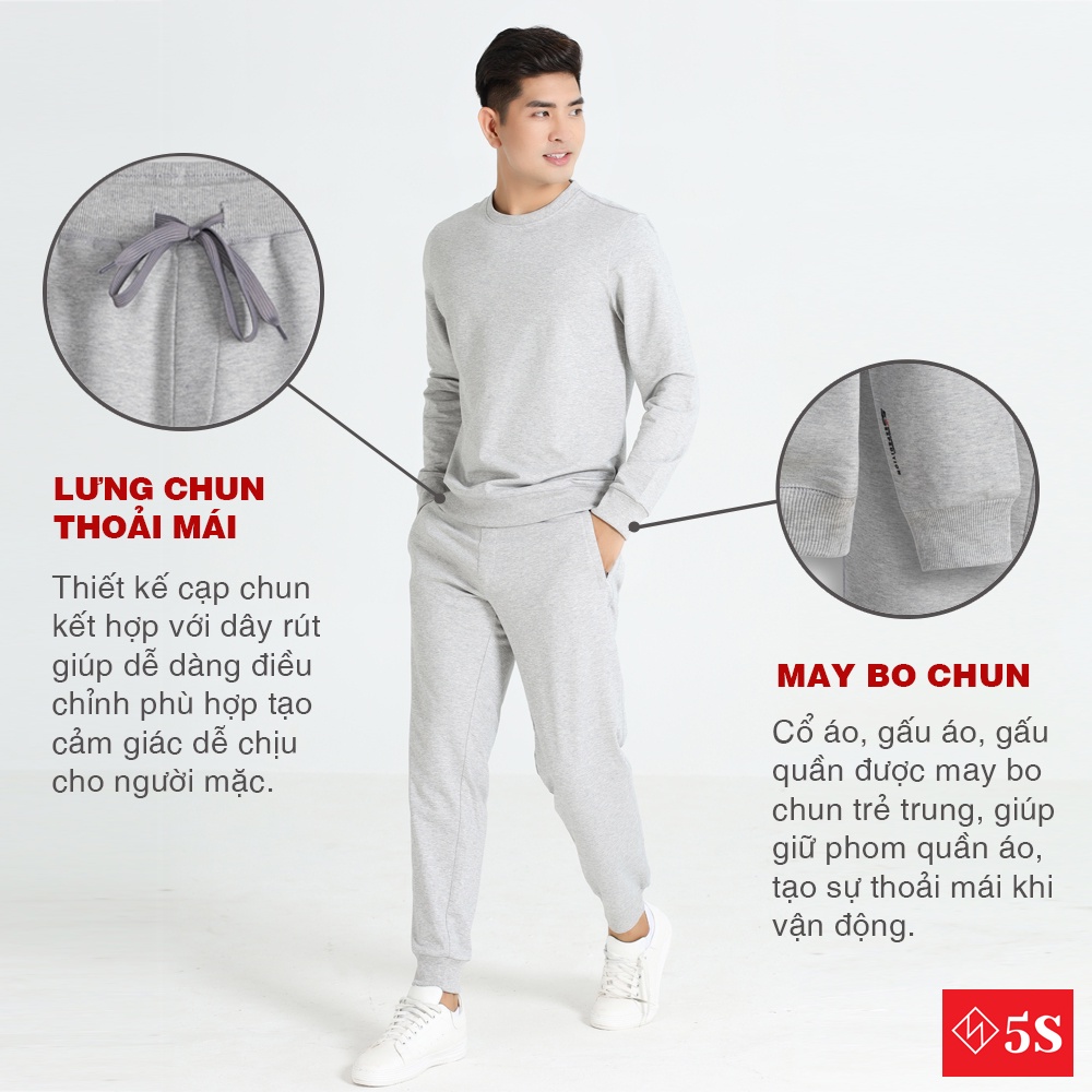 Bộ Quần Áo Nỉ Nam 5S (5 màu) 2 Mẫu, Chất Liệu Cotton USA Premium, Mềm Mịn, Không Bai Xù, Bền Màu, Thoải Mái.
