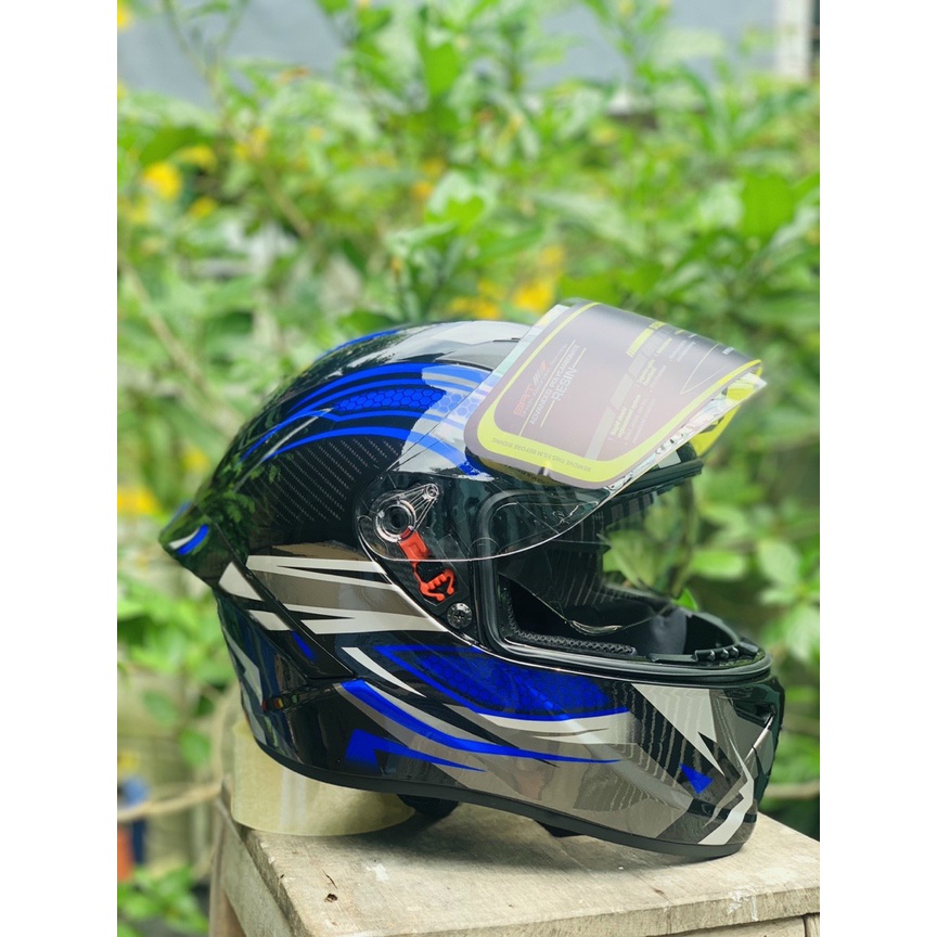 Nón bảo hiểm Fullface M266 tem v1 xanh biển