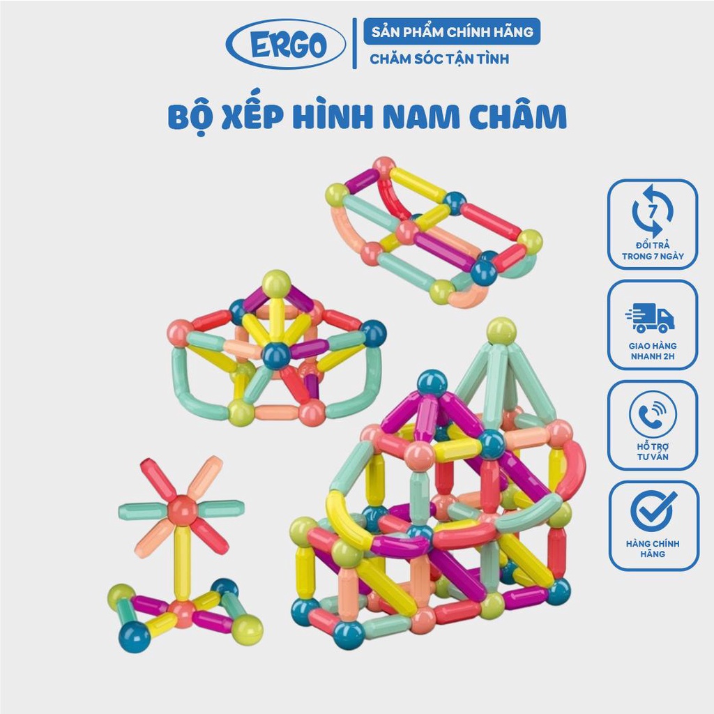 Bộ đồ chơi xếp hình nam châm - đồ chơi kích thích phát triển trí tuệ