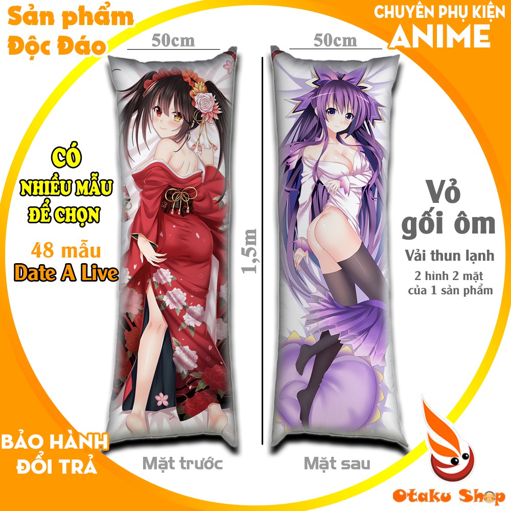 {48 mẫu Dakimakura} Vỏ Gối ôm Anime Date A Live - Kurumi siêu to dài 1,5m x 50cm hàng có sẵn đặt theo yêu cầu