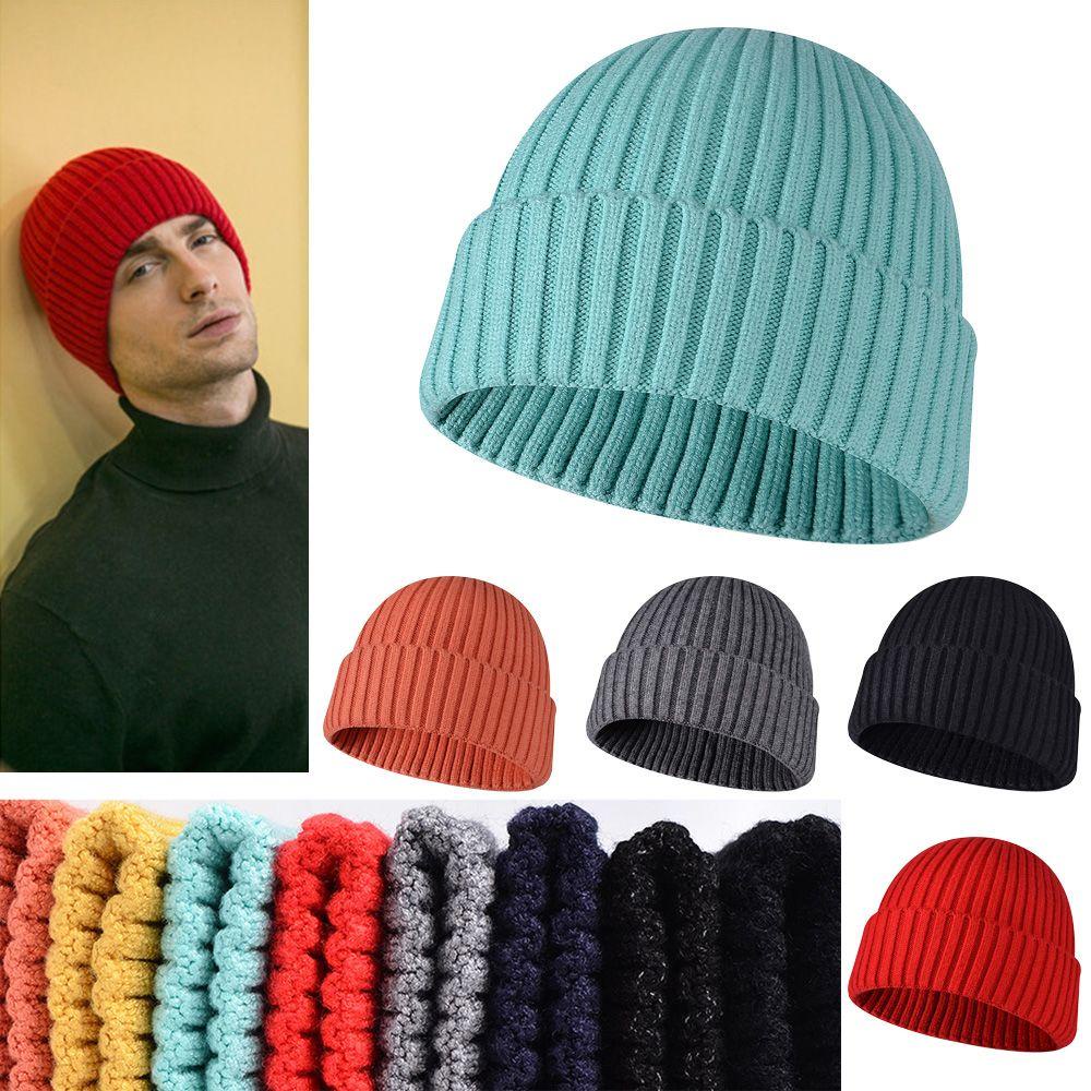 Mũ Beanie Dệt Kim 5 Màu Trơn Dễ Thương Cho Nam Và Nữ
