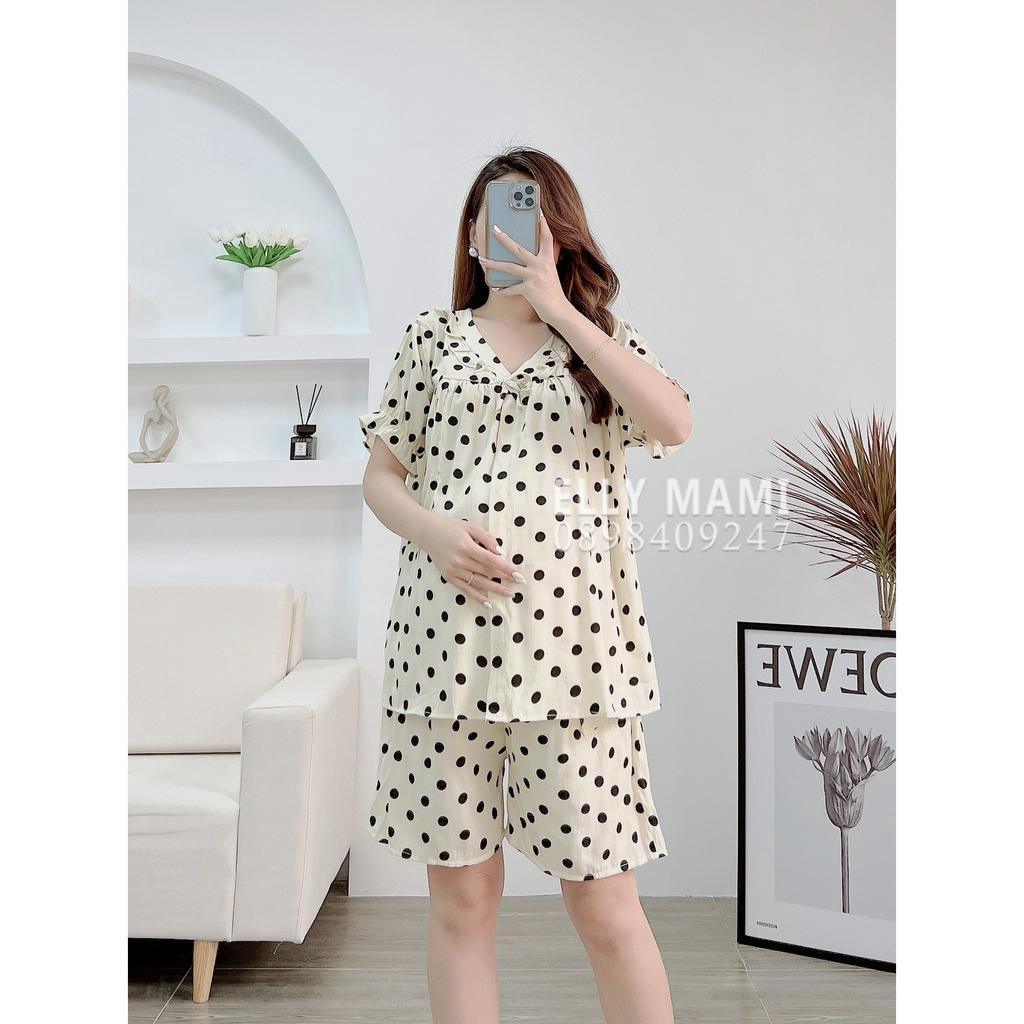 ( 40kg - 85kg ) Đồ Bộ Bầu Và Sau Sinh Nhiều Màu , Cổ V Bèo Nơ , Form Dễ Mặc , Siêu Mát Nhẹ Tênh ( Kèm Video + Ảnh Thật )