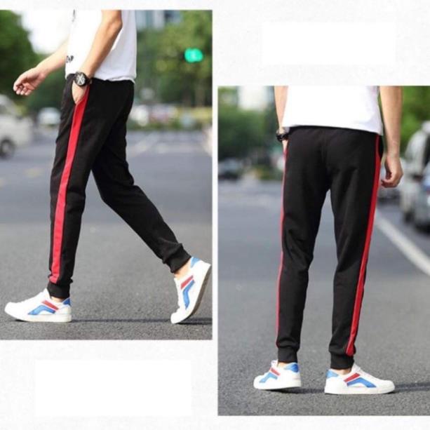 Quần Jogger thể thao bo ống 1 sọc cá tính, quần dài thể thao nam