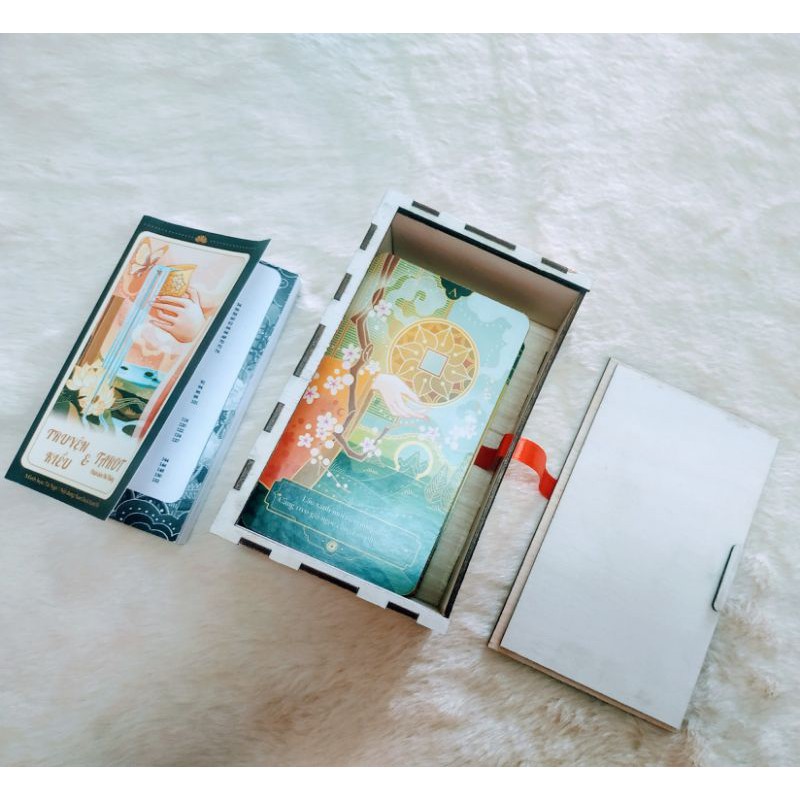 Hộp gỗ MDF trắng đựng bài Tarot, đồ trang sức, đồ lưu niệm 14.2x8.8x5.3 cm