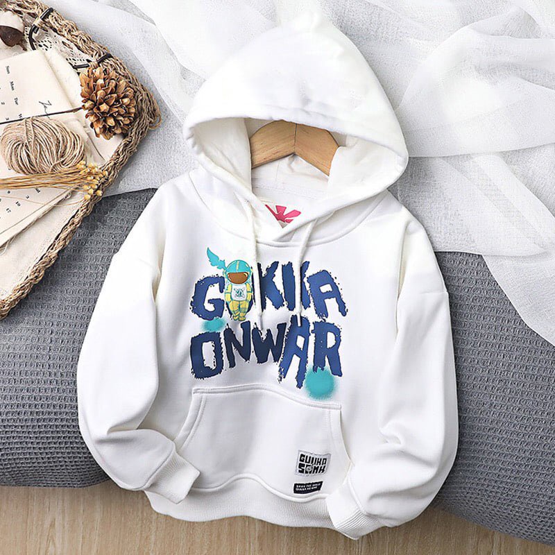 Áo Hoodie cho bé thu đông size 6 - 65kg , Áo nỉ có mũ chất nỉ bông - Hoodie GUKKA
