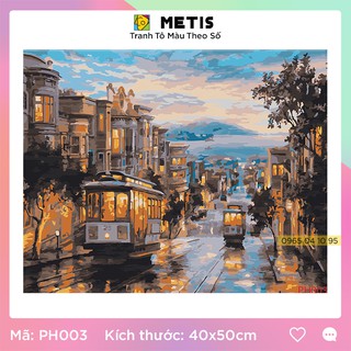 Tranh Số Hoá Tự Tô Tranh Đường Phố Cổ Ga Tàu Hoả Lung Linh METIS PH003