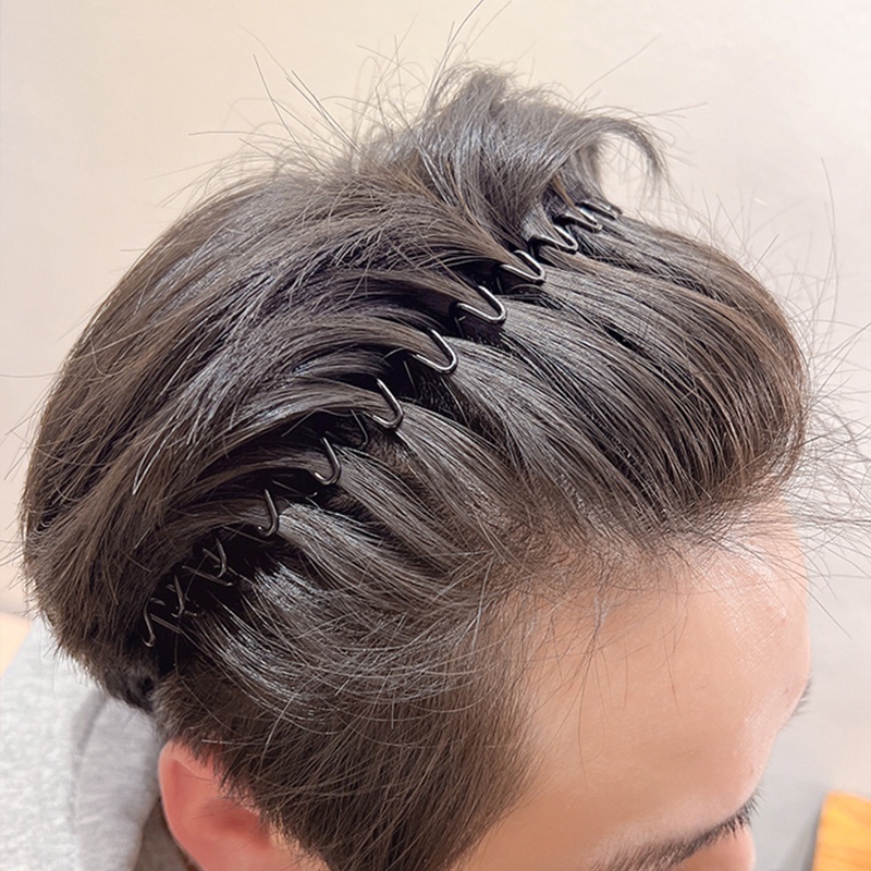 Băng Đô Dạng Xoắn Ốc Màu Đen Đơn Giản Chống Trượt Thời Trang Unisex