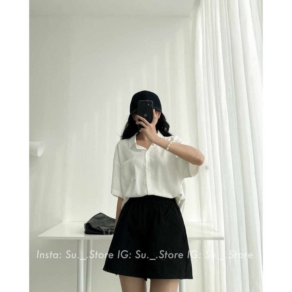 Áo sơ mi voan trơn 1 túi trước A2266 SUSTORE