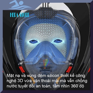 Mặt nạ lặn biển fullface 2 ống thở