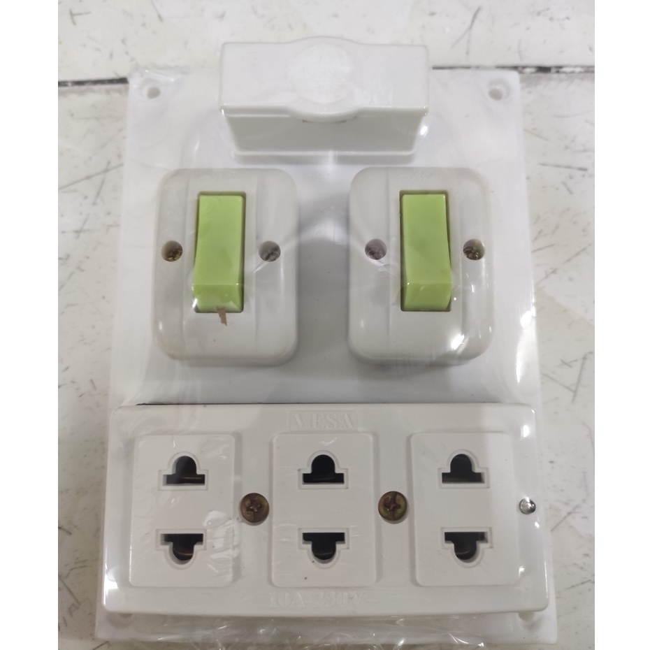 Táp lô điện hiệu Slin giả âm 1 2 3 công tắc 3 ổ cắm