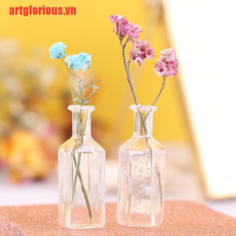【artglorious】1:12 Dollhouse Miniatures Glass Vase Model Doll House Flowerpot Va