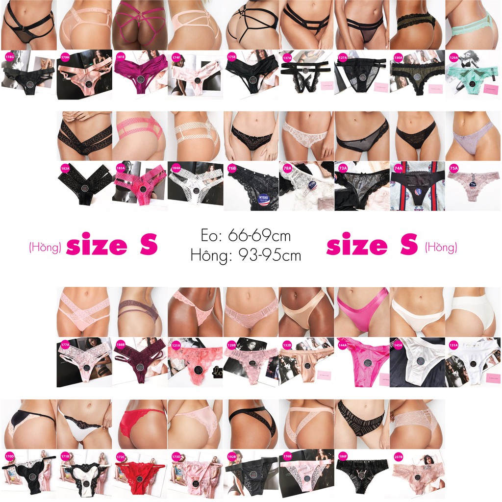 Quần lót đính hạt cao cấp (không rẻ) Victoria's Secret USA, size XS, S, M