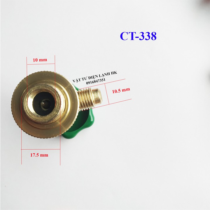 Van mở khóa gas lon Huangsen CT-338-339-340 (chọn đúng loại như hình) Valve nạp gas lạnh R12 R22 R32 R134 R410 R600
