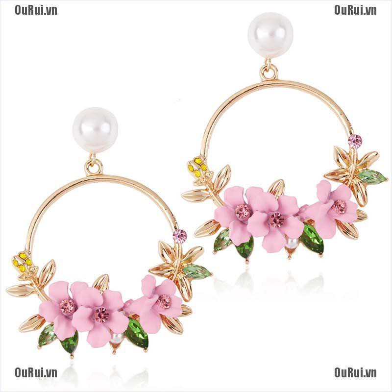 Bông Tai Dáng Dài Hình Hoa Thời Trang Cho Nữ