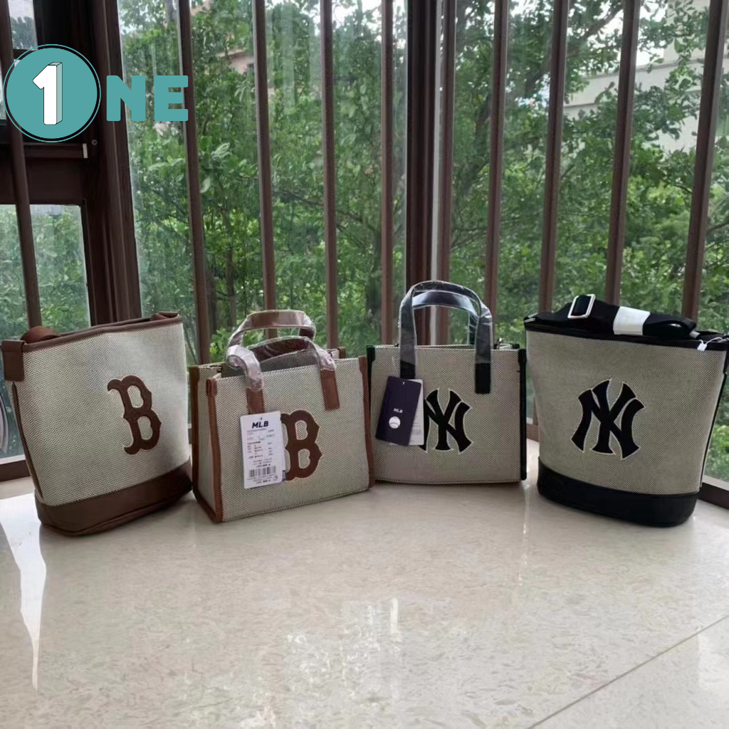 Túi Xách MLB NY Basic Big Logo Canvas Bucket Bag Full Box