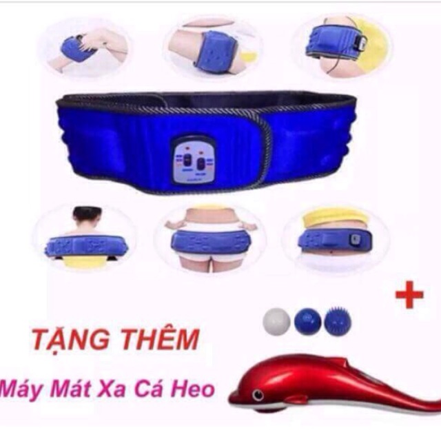 ĐAI MASSA ĐẶC TRỊ VÙNG BỤNG GIẢM MỠ BỤNG HIỆU QUẢ + ( Tặng kèm máy massa cá heo mini )