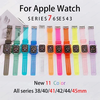 Dây đeo đồng hồ bằng TPU silicon thích hợp cho Apple Watch 7 6 5 4 3 SE 38MM 40MM 42MM 44MM iWatch 7 41MM 45MM