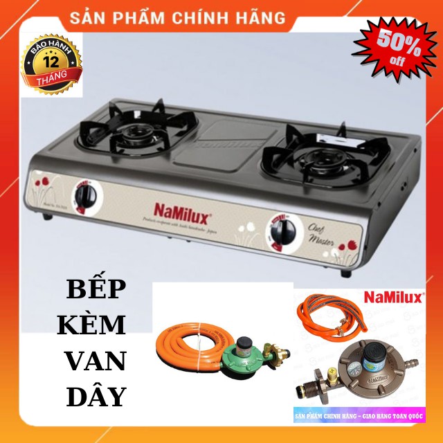 Bếp Gas đôi Namilux mặt men + VAN DÂY,bếp nhỏ ngọn,bền,tiết kiệm gas,an toàn,giá rẻ-BH 24T