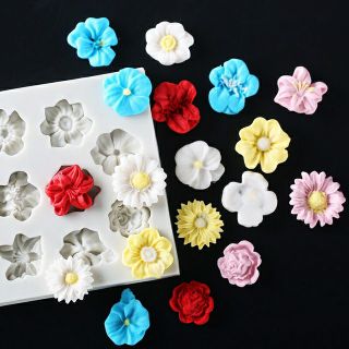 Khuôn silicone 4D 11 Hoa nhí