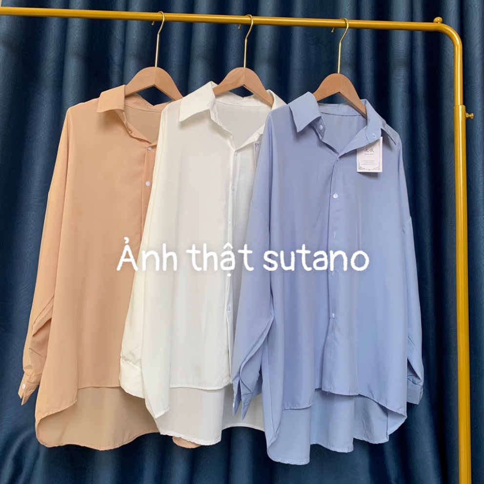 Áo sơ mi nữ thụng form rộng phong thái tươi trẻ A633 Nội Y Xanh hàng đẹp trendy