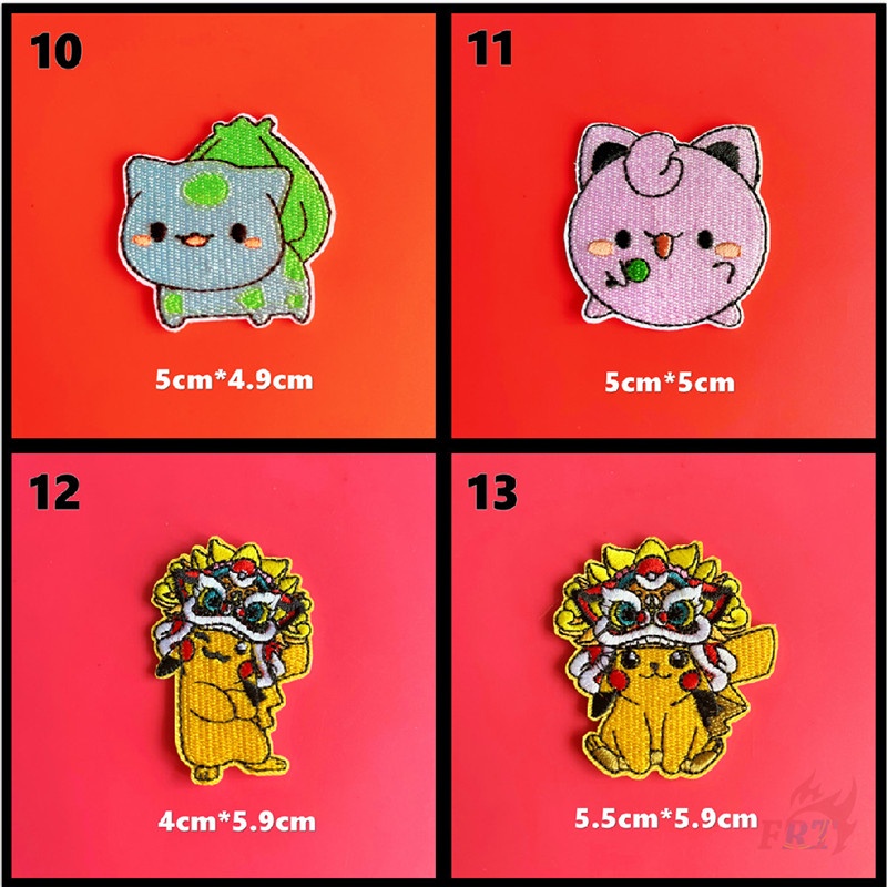 ✿ Miếng Dán Tự Dính Hình Pokemon GO - Pikachu / Psyduck / Bulbasaur ✿ 1 Huy Hiệu Thêu Ủi Quần Áo Hình Anime