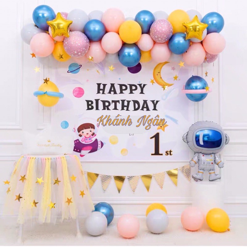 Set trang trí sinh nhật phi hành gia