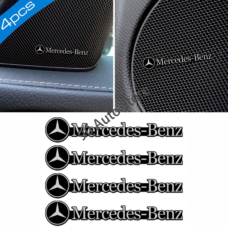 4 Miếng Dán Bằng Nhôm Cho Bảng Điều Khiển Âm Thanh Xe Mercedes Benz W211 W212 W220 W205 W222 W123 W255 C200L C260L