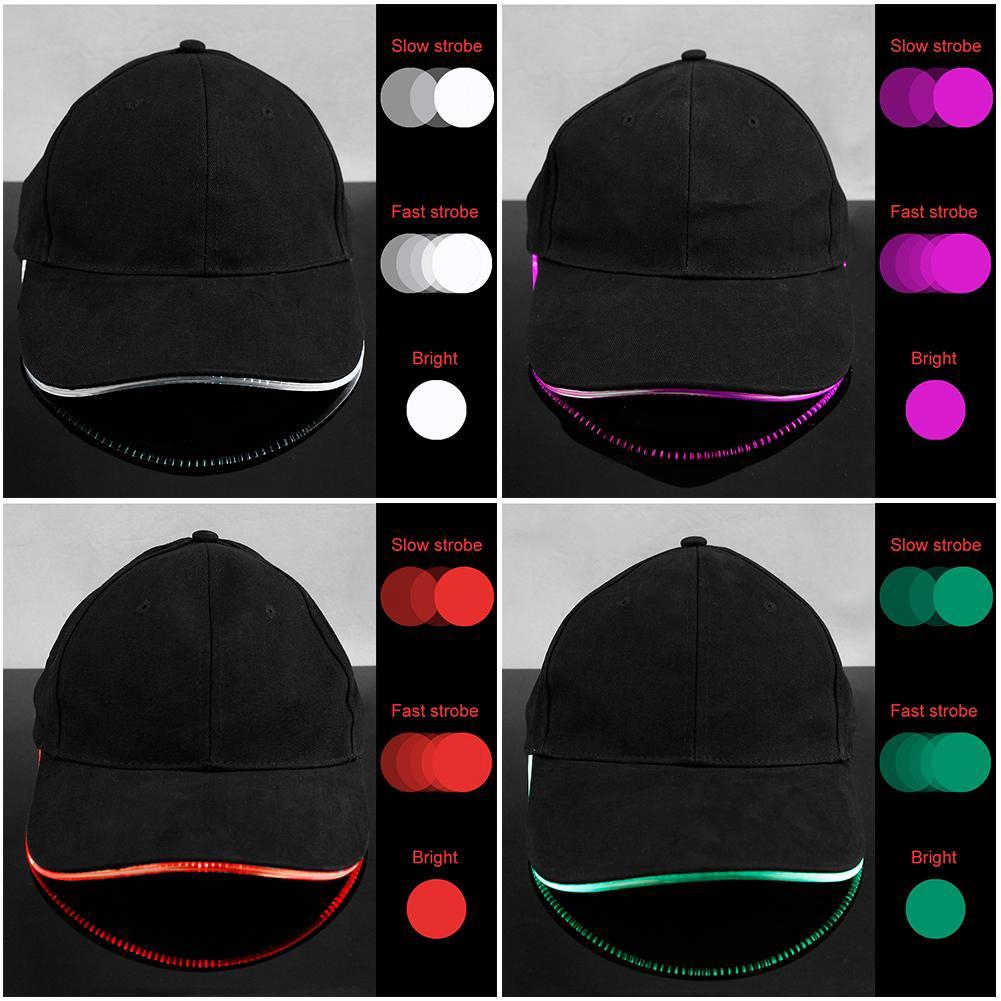 Mũ lưỡi trai gắn đèn LED phong cách hip hop có thể điều chỉnh kích cỡ