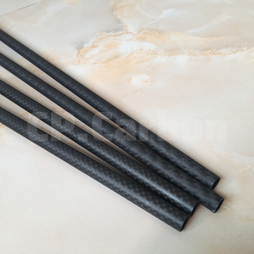 Ống carbon 3K đường kính 5mm/ 7mm/ 8mm/ 9mm/ 10mm/ 12mm dày 0.5mm