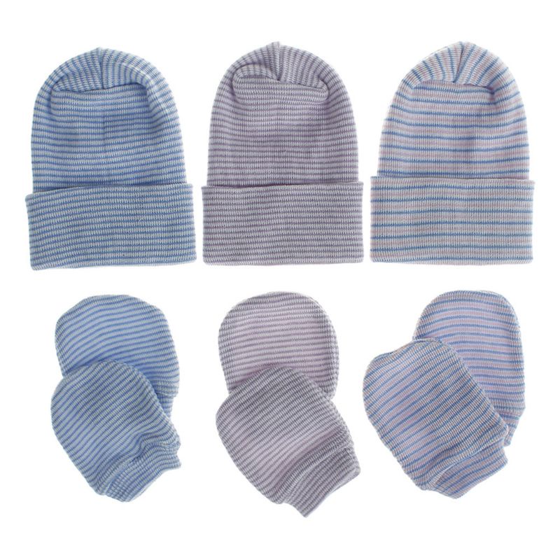 Bộ 2 Găng Tay Cotton Mềm Mại Hai Lớp Chống Trầy Xước Bảo Vệ Mũ Giữ Ấm Cho Bé