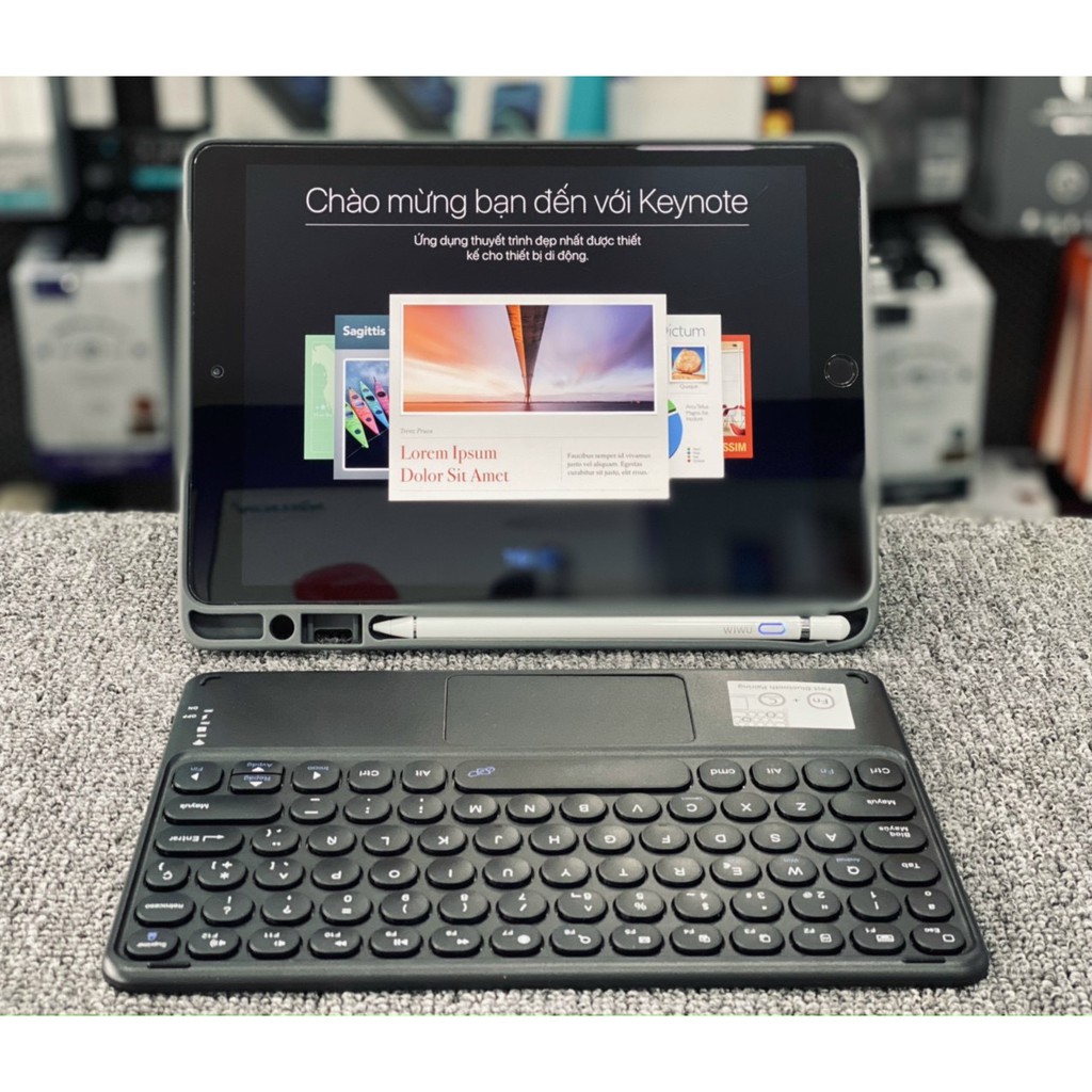 Bàn phím Bluetooth 5.0 không dây tích hợp touchpad hiệu Coteetci Portable Smart Keyboard - hàng chính hãng
