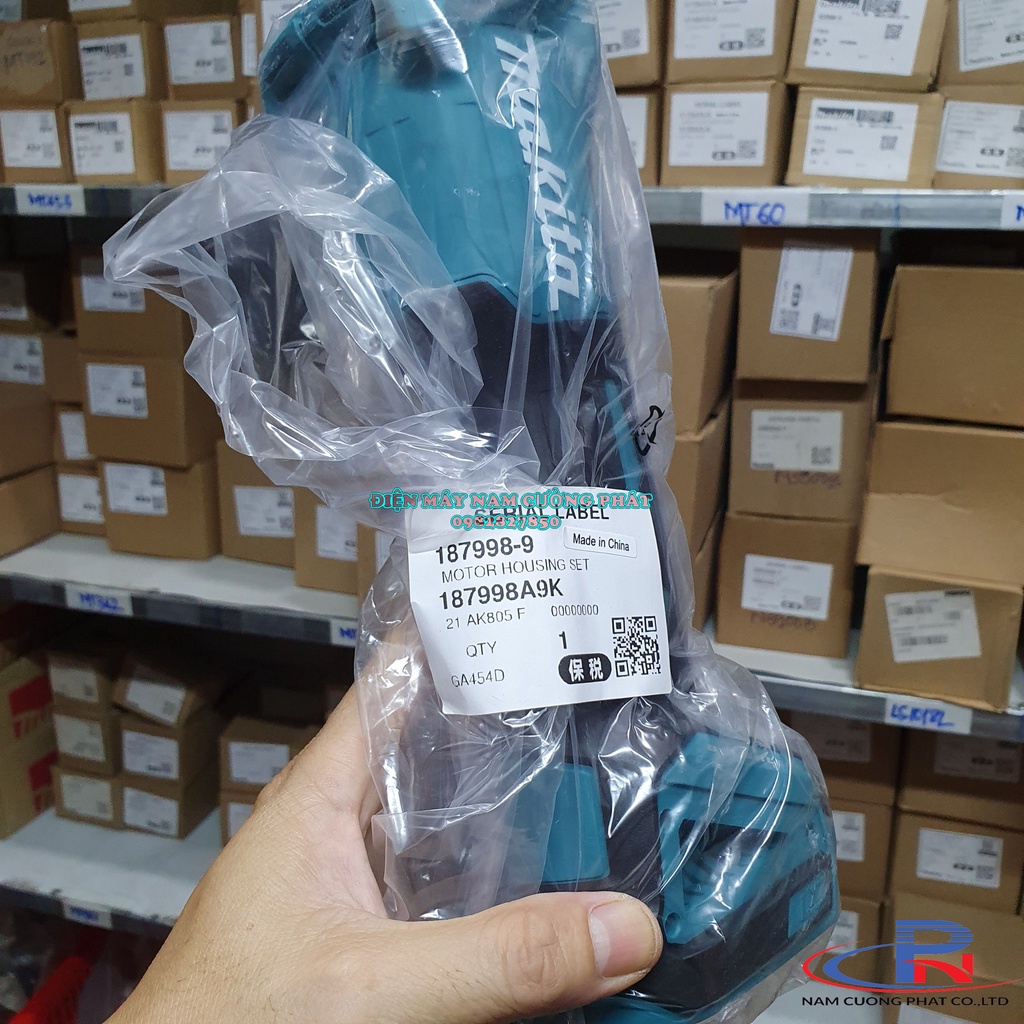 Vỏ máy mài góc dùng pin 18v Makita DGA404 DGA406 DGA506 187998-9