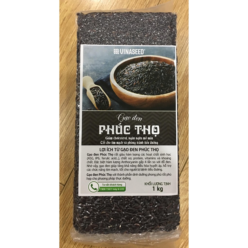 Gạo lứt đen Phúc Thọ- Vinaseed [Túi 1Kg]