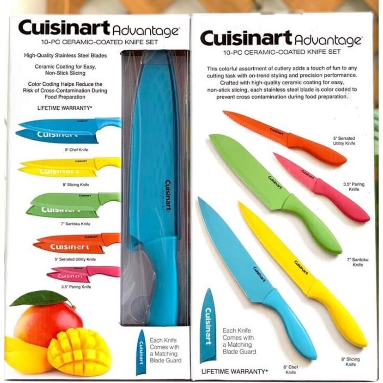Bộ 5 Dao và 5 vỏ bọc lưỡi Dao Cuisinart Advantage của Mỹ chất liệu thép Ceramic không gỉ