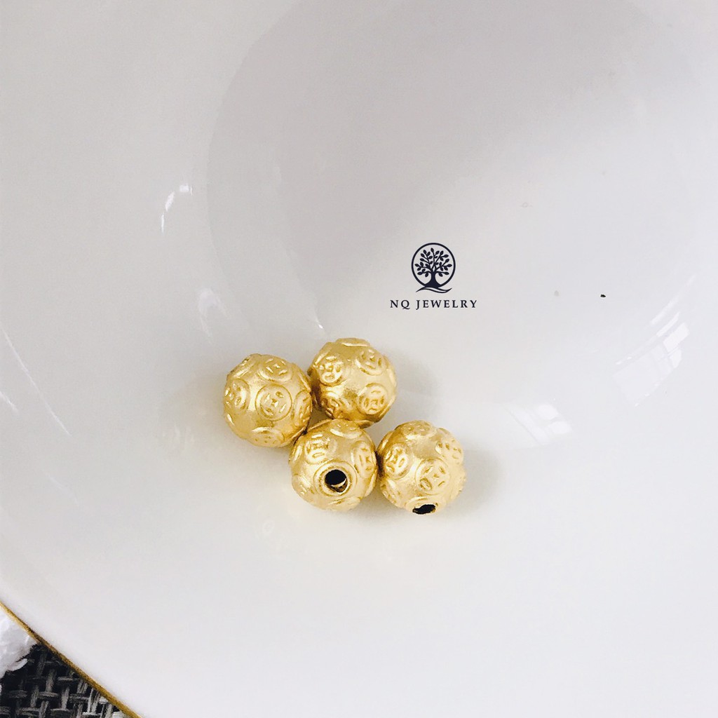 Charm bạc mạ vàng xỏ ngang