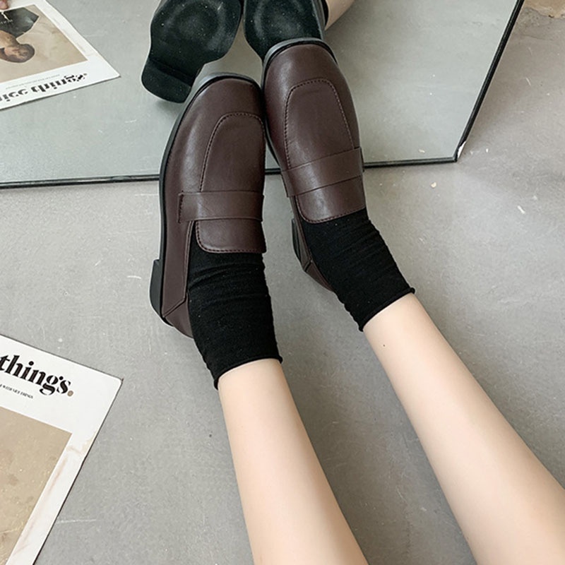Giày lười IELGY mũi vuông màu sắc thời trang cho nữ