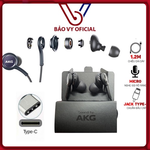 Tai nghe Type C có dây nhét tai Samsung AKG S20/S21 chính hãng hỗ trợ micro tăng giảm âm lượng chống ồn - BAOVY