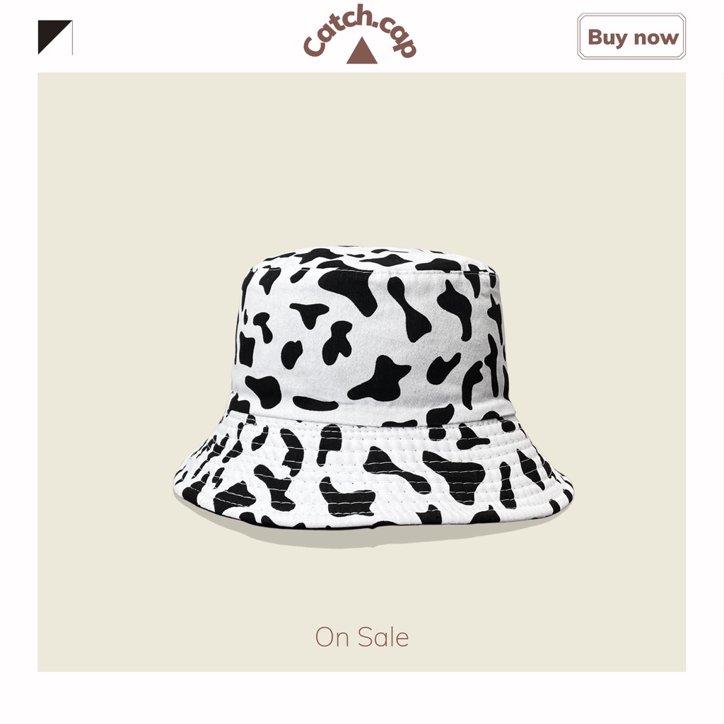 Nón Bucket Bò Sữa Unisex Thời Trang Nam Nữ Phong Cách Hàn Quốc BK02