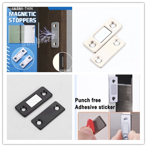 Bộ 2 Chốt Chặn Cửa Từ Tính Vô Hình Không Cần Đục Lỗ